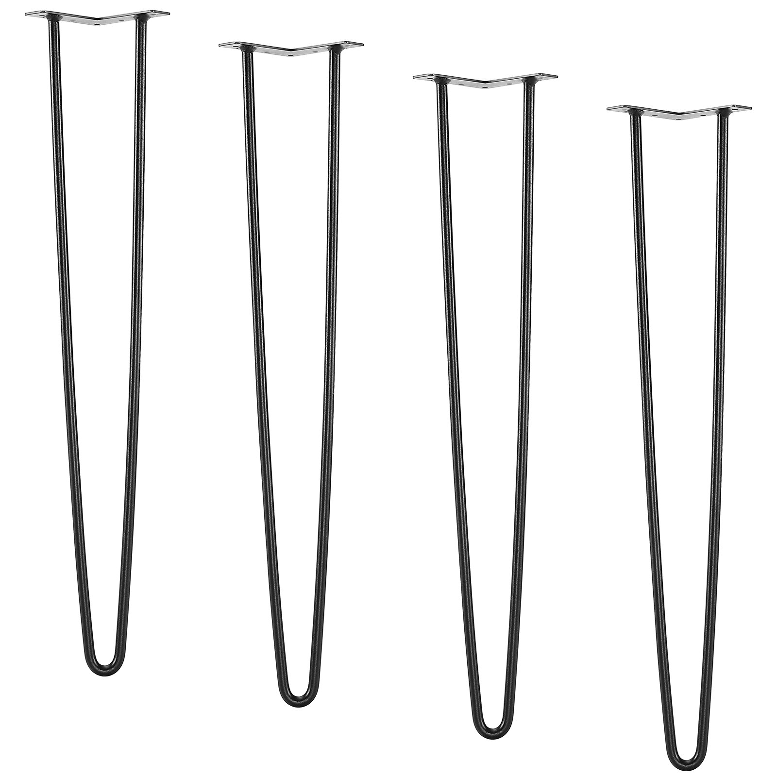 VEVOR Set van 4 tafelpoten Haarspeldpoten 710 mm hoog 110 x 110 mm montageplaat Koolstofstaal Gepoedercoat Haarspeldpoten Draagvermogen van 227 kg Ideaal voor keukentafels Woonkamerconsoles Studiotafels