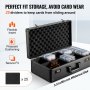 VEVOR graded card storage box with 25 dividers, flexible insert, secure fit, and pressure cushioning.