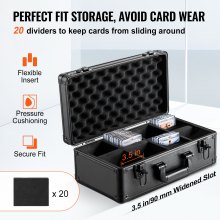 VEVOR 108 PSA Graded Card Storage Box 4 Slots Sports Card Holder Case Key Lock