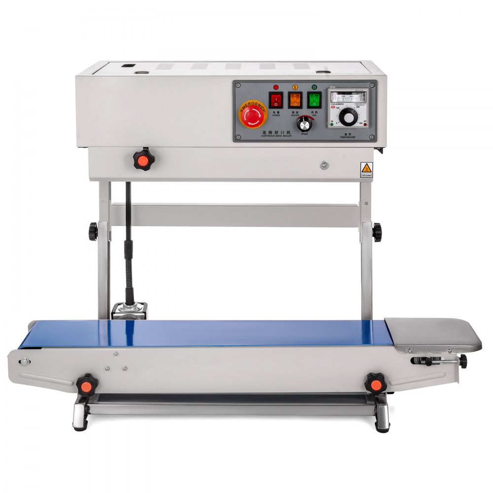 VEVOR FR770 Automatic Continuous Vertical Band Sealing Machine 220V Film Plastic Bag Sealer Printing Date Batch NO Stamp Coding