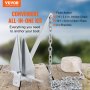 VEVOR Fluke Anchor Set Hot Dip Galvanized Steel Fluke Anchor with 2.4m Chain, 30.8m Rope and Two 11mm Shackles, Boat Anchor for Small Vessels Under 9.14m, Seas, Rivers and Coasts 6kg