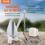 VEVOR Fluke Anchor Set Hot Dip Galvanized Fluke Anchor 4kg Steel with 2.4m Chain, 22.86m Rope and Two 9mm Shackles, Boat Anchor for Small Vessels Under 5.49m, Seas, Rivers and Coasts