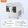 VEVOR Commerciële Sneeuwvlok-ijsmachine, 125 kg/24 uur Sneeuwvlok-ijsmachine, RVS ijsschaaf, Elektrische sneeuwkegelmaker met luchtkoelsysteem en touchscreen