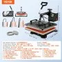 VEVOR 8-in-1 hittepersmachine, 38x30cm T-shirtpers, doe-het-zelf hittepers met digitale LED-temperatuur- en tijdregelaar