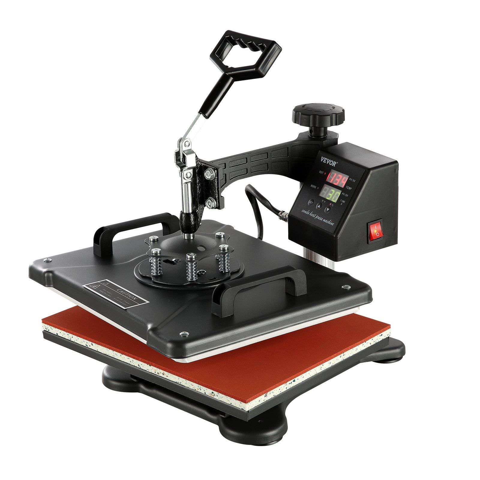 VEV Heat Press 8 in 1 Heat Press Machine 38x30cm T-shirt Press Mug Printing Machine Multifuctional Heat Transfer Machine for T-shirt Mug Hat Plate Sublimation Printing