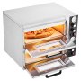 VEVOR Pizza Oven Electric, 18" Double-Deck Commercial Countertop Pizza Oven, 842°F Max Temp, Indoor Pizza Maker with Thermometer, Independent Upper & Lower Temp Control & Timer for Home Restaurant