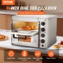 VEVOR commerciële pizzaoven oven 356 mm roestvrij staal elektrisch 4 knoppen