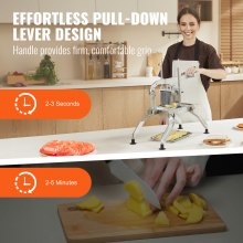 VEVOR Commercial Vegetable Slicer, 3/8 and 3/16 inch Tomato Slicer, Stainless Steel and Aluminum Alloy Vegetable Cutter Slicer, Manual Tomato Slicer with Non-slip Feet, for Tomatoes, Onions, Potatoes