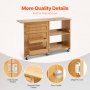 VEVOR Folding Sewing Table, Multipurpose Sewing Machine Table with Compact Design, Wheels, Shelves, Storage Trays, Wooden Pegs, and Magnetic Doors, Sewing Desk Cabinet for Sewing Machine, Wood Color