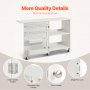 VEVOR Folding Sewing Table, Multipurpose Sewing Machine Table with Compact Design, Wheels, Shelves, Storage Trays, Wooden Pegs, and Magnetic Doors, Sewing Desk Cabinet for Sewing Machine, White
