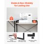 VEVOR Naaitafel, Naaimachinetafel met opvouwbaar tafelblad, verstelbare plank en stalen poten, Multifunctionele tafel, Computerbureau voor thuis, Modestudio, Kunststudio, Onderwijsinstelling, Wit
