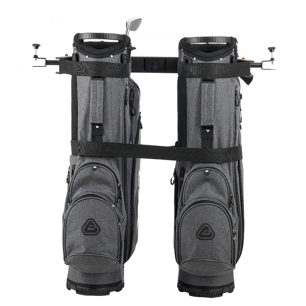 VEVOR Golftashouder (1370 x 195 x 60,5 mm) Compatibel met de meeste 2+2 achterstoelen met 30,48 mm vierkante buizen, Verstelbare clubhouder voor achterbankkar met riem, Geen boren vereist