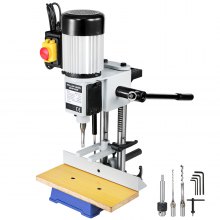 OldFe Woodworking Mortise Machine, 550W 2800RPM Powermatic Mortiser, With Chisel Bit Sets, Benchtop Mortising Machine, For Making Round Holes Square Holes, Or Special Square Holes In Wood