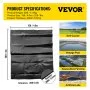 VEVOR LLDPE vijverfolie, 4,6 x 6 m, vijverfolie 20 mil, vijverfolie voor watervallen, vijvers en visvijvers, vijverfolie voor zwemvijvers, vijverfolie voor tuinvijvers
