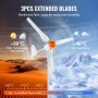 VEVOR wind turbine generator with 3 extended blades, durable at +80°c and -40°c temperatures.