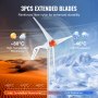 VEVOR wind turbine generator with 3pcs extended blades, effective from -40°c to +80°c temperatures.