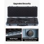 VEVOR Hard Shell Gun Case voor lange geweren, afsluitbare geweerkoffer met voorgesneden schuim, lange geweerkoffer, oprolbaar, IP67 waterdicht, 1090x410x155 mm, grijs