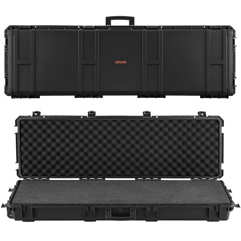 VEVOR Hard Shell Gun Case voor lange geweren, afsluitbare geweerkoffer met uitneembaar XPE-schuim, lange geweerkoffer, oprolbaar, IP67 waterdicht, 1341 x 425 x 180 mm, zwart