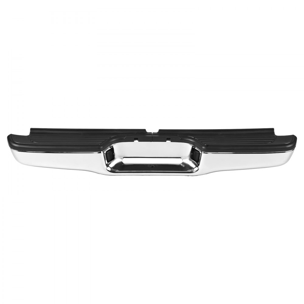 VEVOR Achterbumper, compatibel met Toyota Tacoma 1995-2004, Chromen stalen achterbumper, montagevervangende achterbumper met kentekenplaatverlichting en kickpad, zonder sensorgaten, voor TO1102215