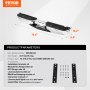 VEVOR Achterbumper, compatibel met 1999-2007 Ford F250/Ford F350 Super Duty, verchroomde stalen achterbumper, montage vervangende achterbumper met kentekenplaatverlichting en treeplank, voor FO1101141