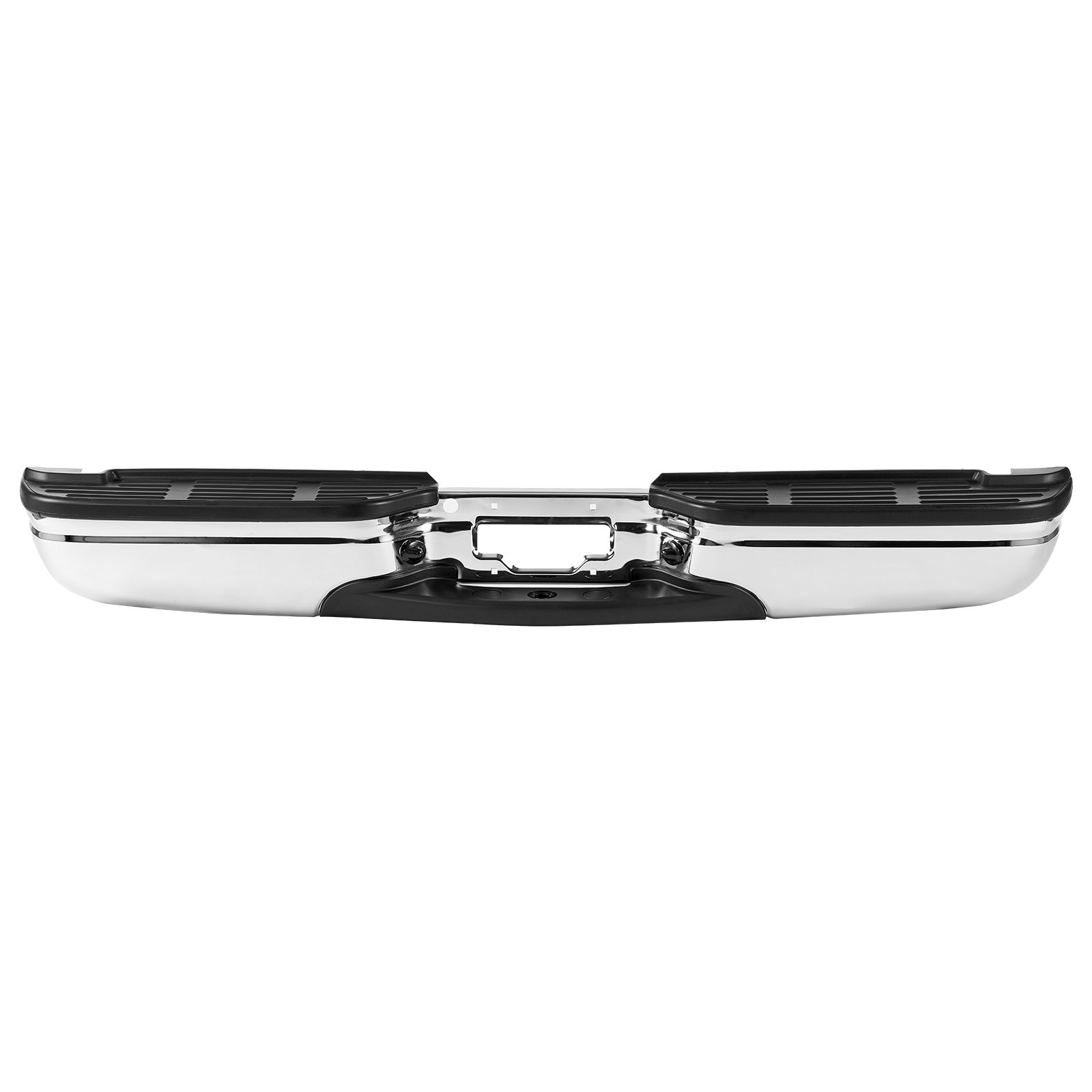 VEVOR Achterbumper, compatibel met 1999-2007 Ford F250/Ford F350 Super Duty, verchroomde stalen achterbumper, montage vervangende achterbumper met kentekenplaatverlichting en treeplank, voor FO1101141
