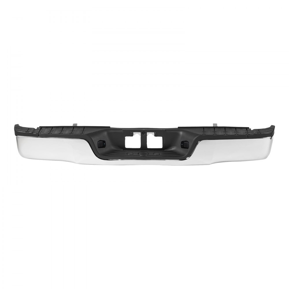 VEVOR Achterbumper, compatibel met Toyota Tundra 2007-2013, Chromen stalen achterbumper, montage vervangende achterbumper met kentekenplaatverlichting en treeplank, zonder sensorgaten, voor TO1103117