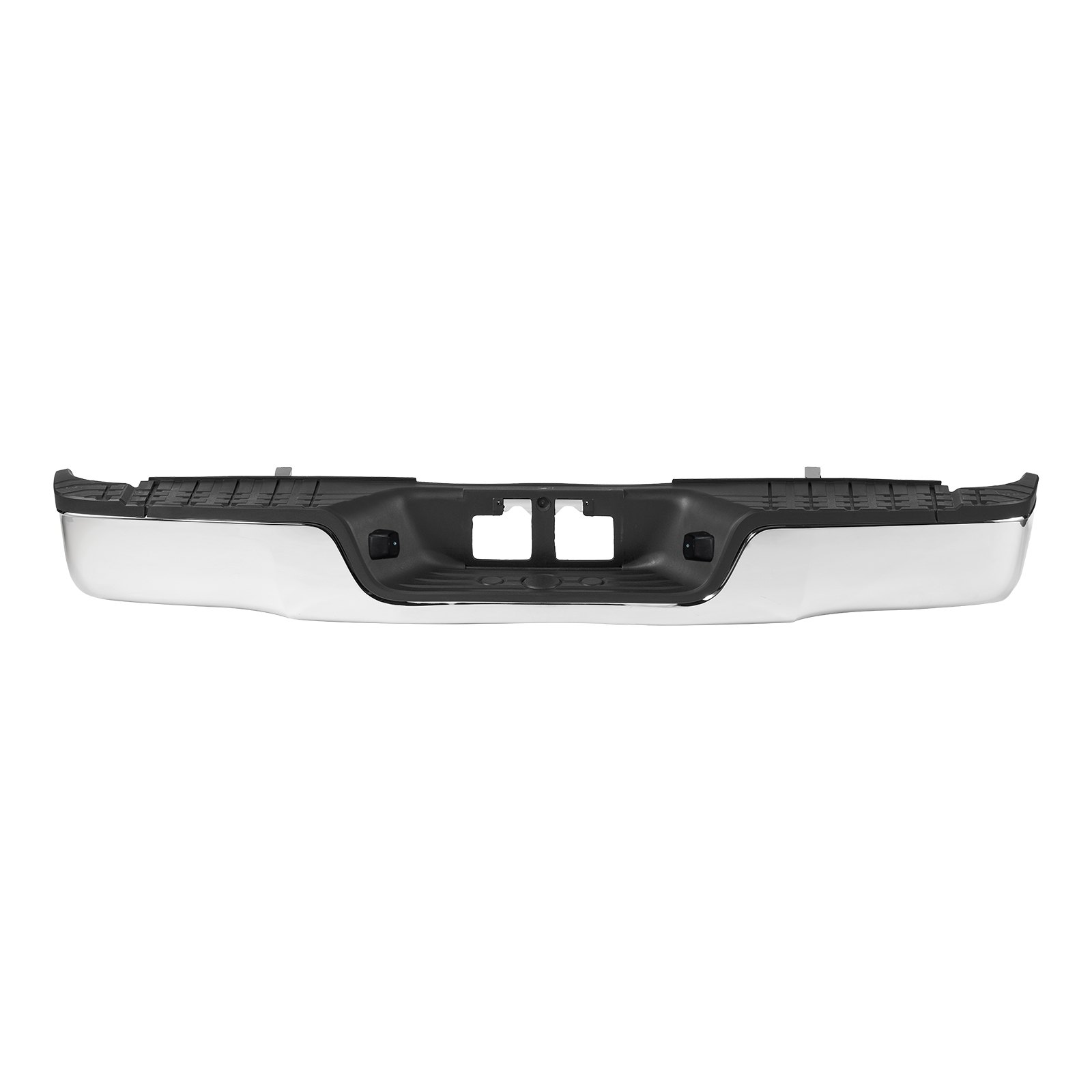 VEVOR Achterbumper, compatibel met Toyota Tundra 2007-2013, Chromen stalen achterbumper, montage vervangende achterbumper met kentekenplaatverlichting en treeplank, zonder sensorgaten, voor TO1103117