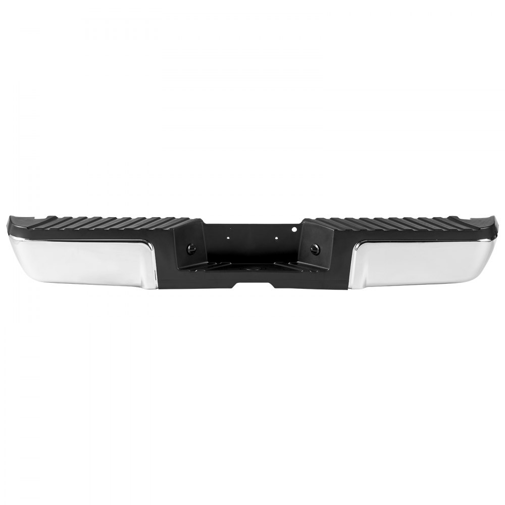 VEVOR Achterbumper, compatibel met 2008-2016 Ford F250/Ford F350 Super Duty, chromen stalen achterbumper, montage vervangende achterbumper met kentekenplaatverlichting en treeplank