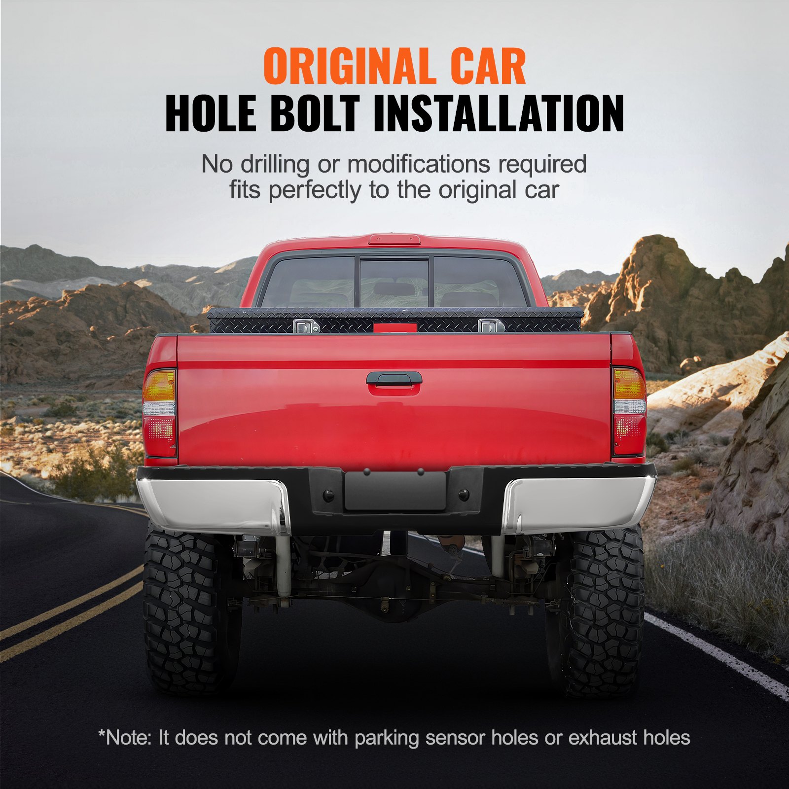 VEVOR Achterbumper, compatibel met 2008-2016 Ford F250/Ford F350 Super Duty, chromen stalen achterbumper, montage vervangende achterbumper met kentekenplaatverlichting en treeplank