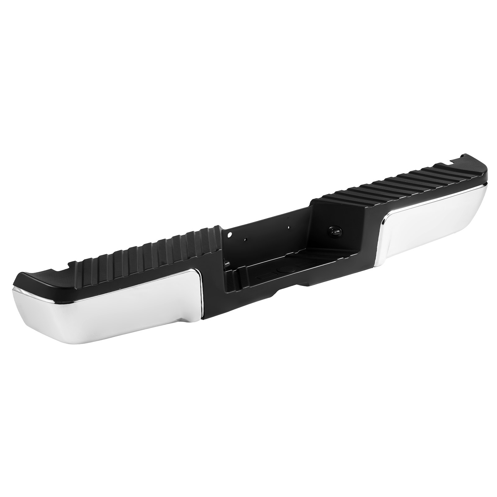 VEVOR Achterbumper, compatibel met 2008-2016 Ford F250/Ford F350 Super Duty, chromen stalen achterbumper, montage vervangende achterbumper met kentekenplaatverlichting en treeplank