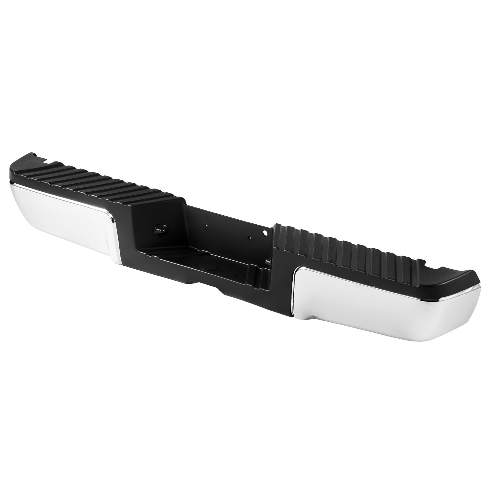 VEVOR Achterbumper, compatibel met 2008-2016 Ford F250/Ford F350 Super Duty, chromen stalen achterbumper, montage vervangende achterbumper met kentekenplaatverlichting en treeplank