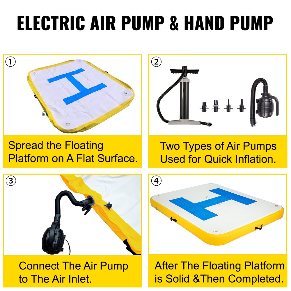 Vevor Opblaasbare Drijvend Vlot Kinderbadje Water Zwembad Drijft10 X 8 Voeten