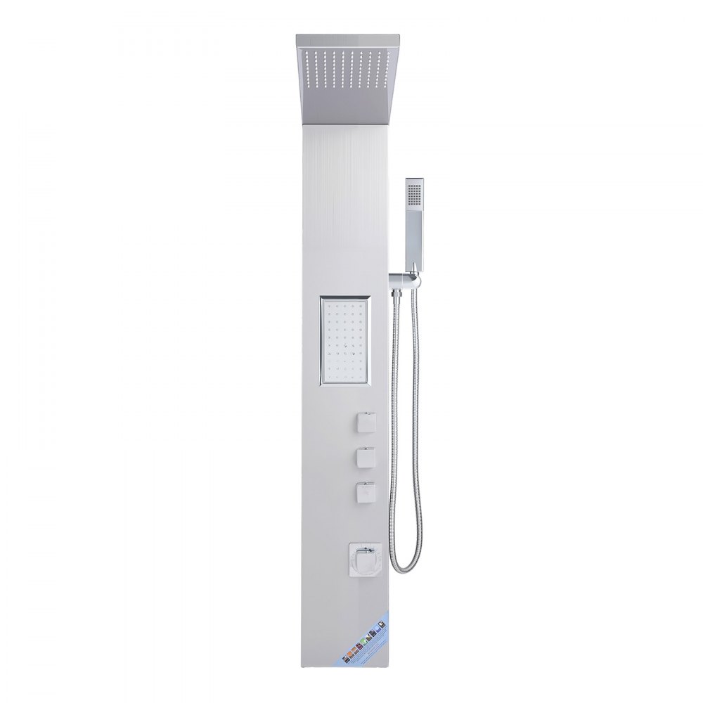 VEVOR Douchepaneeltorensysteem (3 in 1) met regendouchekop, (1345 mm) geborstelde roestvrijstalen douchekolom, aan de muur bevestigd regenmassagesysteem, met handdouche en grote bodyspray