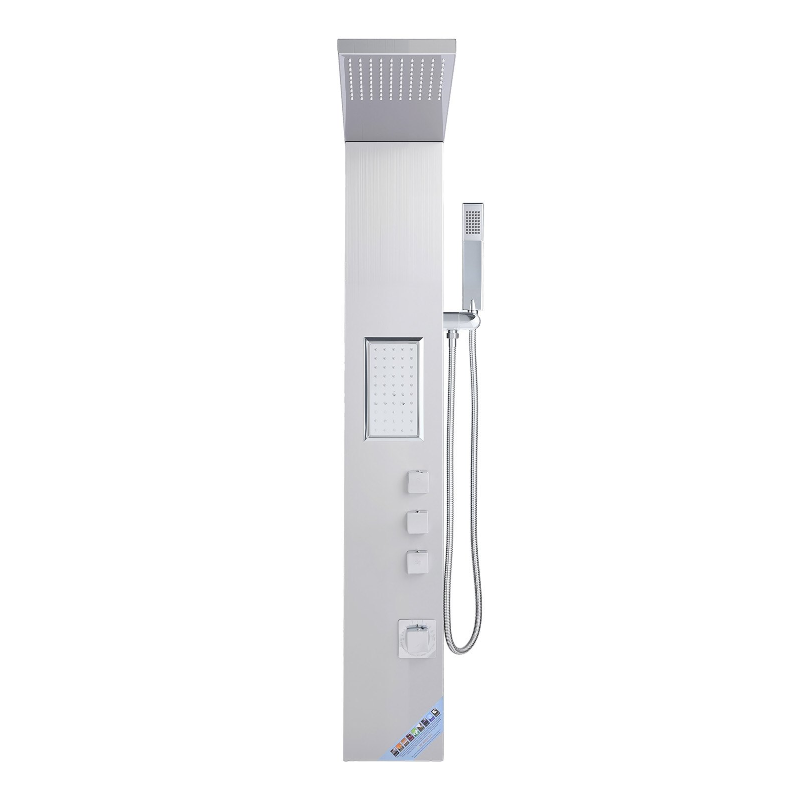 VEVOR Douchepaneeltorensysteem (3 in 1) met regendouchekop, (1345 mm) geborstelde roestvrijstalen douchekolom, aan de muur bevestigd regenmassagesysteem, met handdouche en grote bodyspray