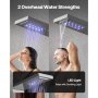 VEVOR Shower Panel Tower System with Rainfall Waterfall Shower Head, LED, 53 in Brushed Stainless Steel Shower Column, 5-Function Faucet, Wall-Mount Rain Massage System, with Handheld and Tub Spout