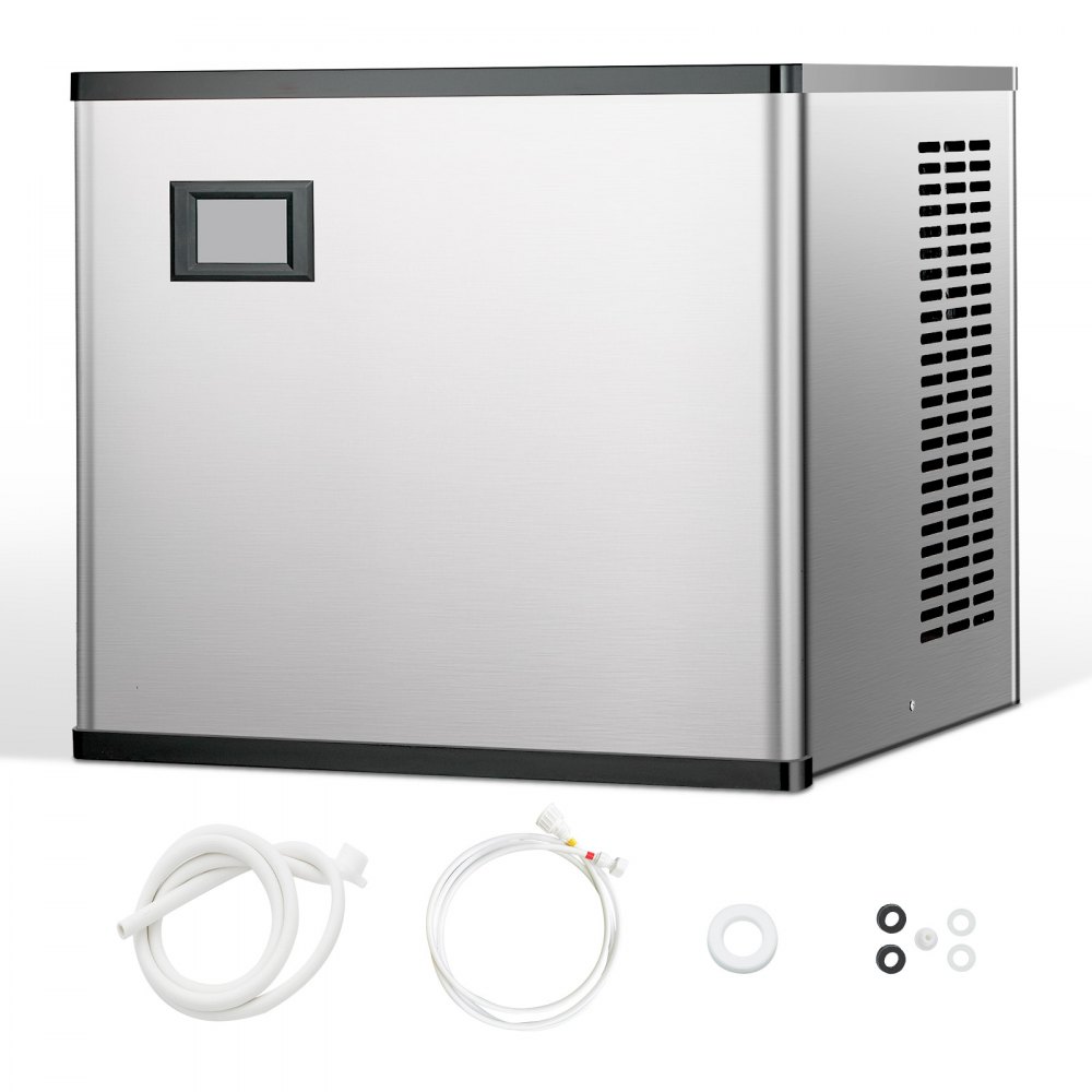 VEVOR Ice Machine Head Commercial Ice Maker Ice Machine (Head Only) 136 kg/day, Stainless Steel + PE Plastic Head Ice Maker Head with Smart Control Panel & One-Button Cleaning