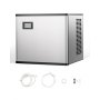 VEVOR Ice Machine Head Commercial Ice Maker Ice Machine (Head Only) 136 kg/day, Stainless Steel + PE Plastic Head Ice Maker Head with Smart Control Panel & One-Button Cleaning