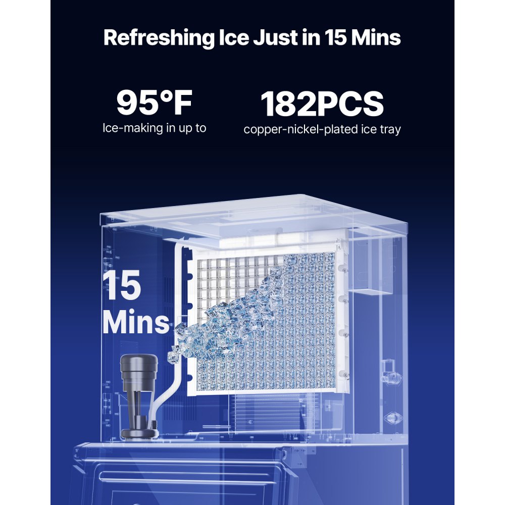 VEVOR Commercial Ice Maker Machine - Head, 181 kg/Day Stainless Steel Ice Machine with Scheduled Ice-Making, Self-Cleaning, Adjustable Thickness, Ideal for Restaurant Bar Cafe Hotel - Head Only