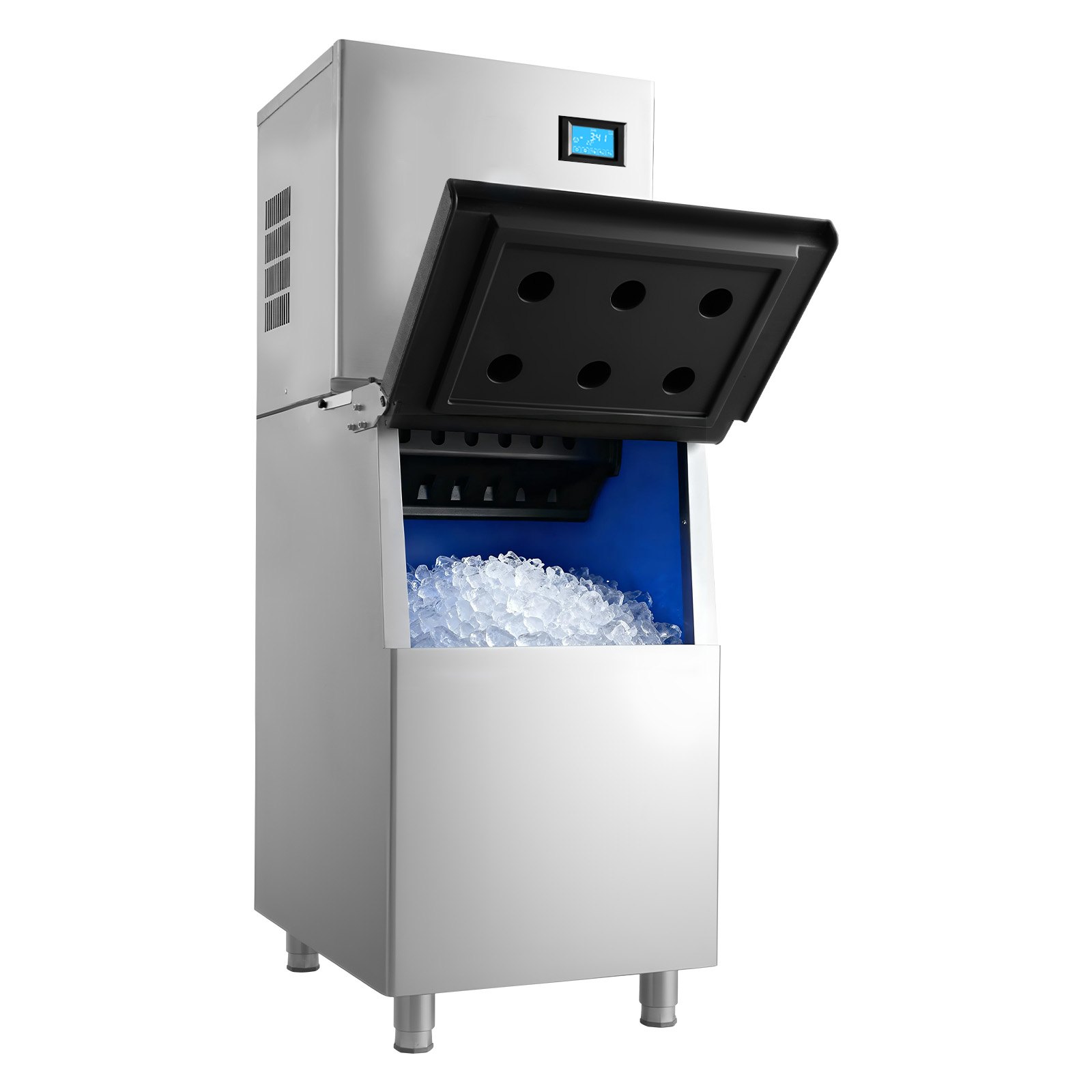 VEVOR Commerciële IJsmachine Processorkop 163 kg/dag Roestvrij Staal, met Zelfreiniging & Touchscreen, IJsblokjesbak met een capaciteit van 113 kg, Ideaal voor Restaurants, Bars, Cafés en Hotels