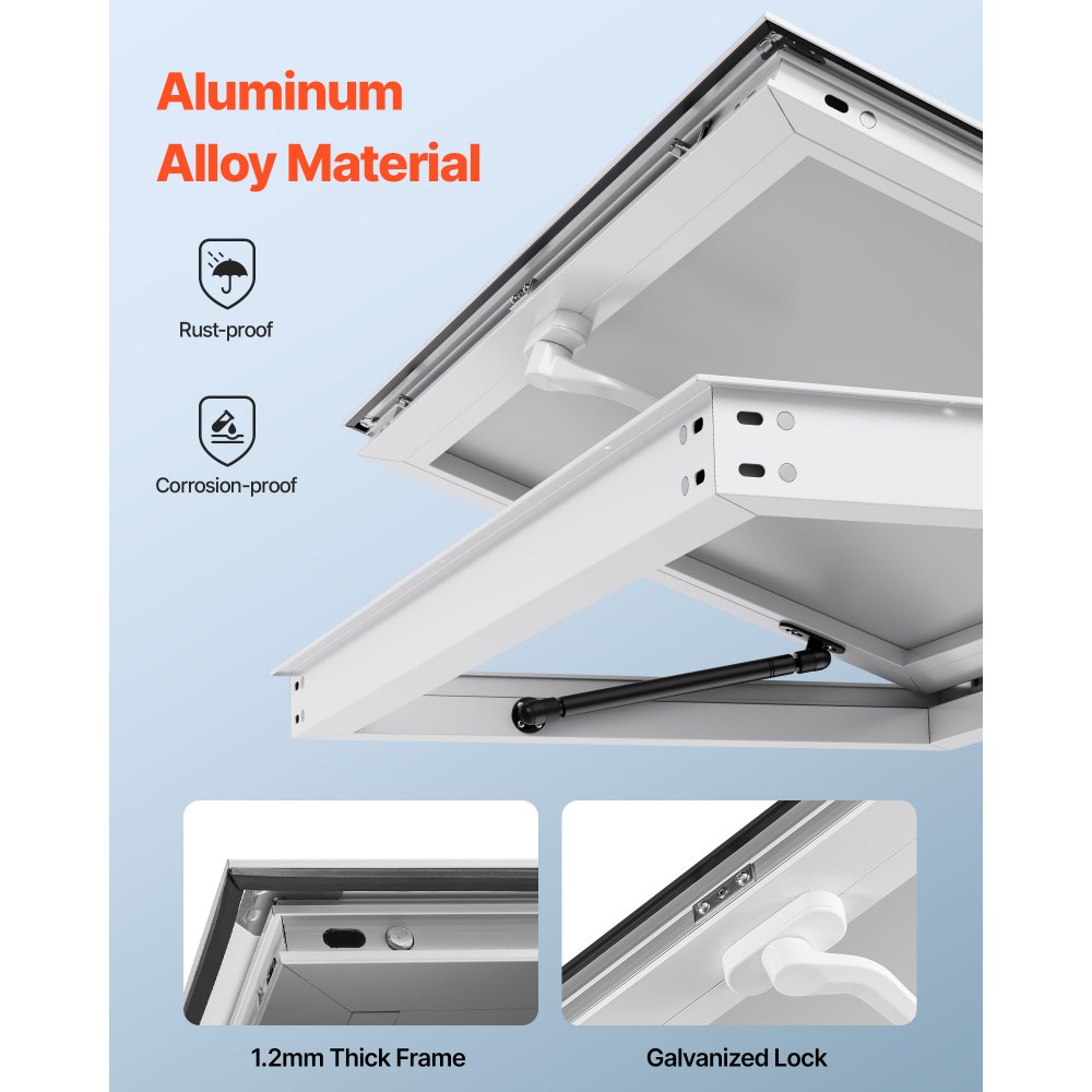 VEVOR Concession Window 152x92 cm, Aluminum Alloy Frame Service Window for Food Truck, Up to 85 Degrees Stand Serving Window with Awning Door and Drag Hook, Rainwater Resistant for Concession Trailer