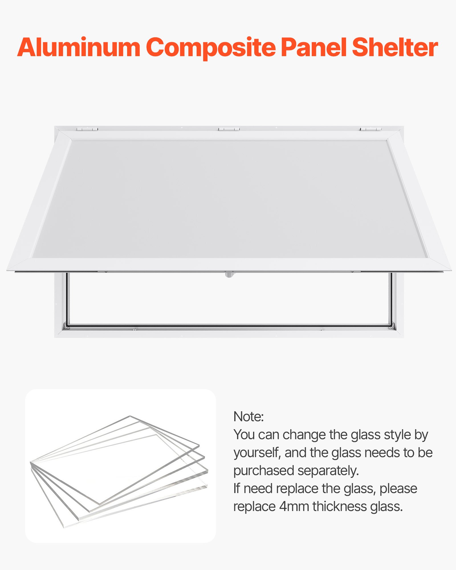 VEVOR Concession Window 152x92 cm, Aluminum Alloy Frame Service Window for Food Truck, Up to 85 Degrees Stand Serving Window with Awning Door and Drag Hook, Rainwater Resistant for Concession Trailer