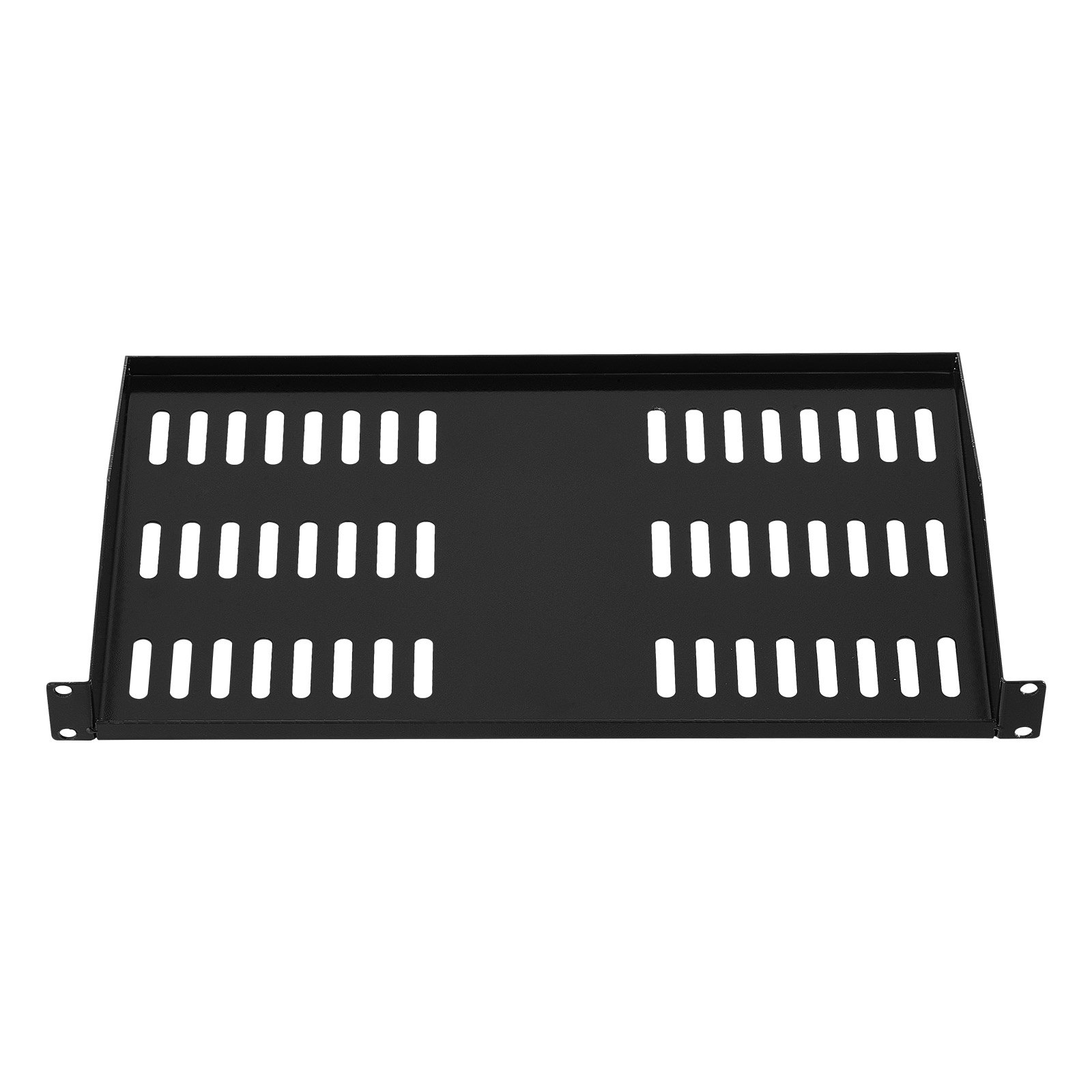 VEVOR 1U serverrackplank, 4-pack, 22,68 kg, geventileerde cantilever, wandmontage of rackmontageplank met plank, 254 mm diepte, goede luchtcirculatie voor 482 mm kastcomputernetwerkapparatuur