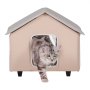 VEVOR Kattenhuis 52x48x47 cm, Kattenhuis 55 W, Kattenhol, Kattenverblijf gemaakt van 600D Oxford-stof met verwarmd kussen, temperatuurverhoging tot 20 °C, voor de winter, Bruin (Midden)