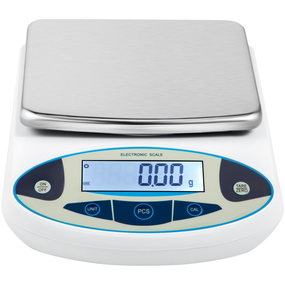 VEVOR Digitale Laboratoriumweegschaal 5000gx0,01g Laboratorium Analytische Weegschalen 23x18x6cm Precisieweegschaal Gemaakt van Roestvrij Staal en ABS met Meerdere Handige Functies voor Laboratoria