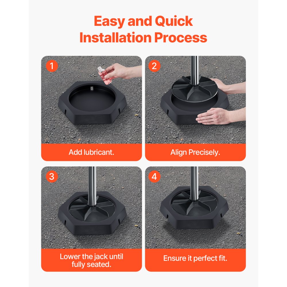 VEVOR RV Leveling Pads, 4-Pack Rubber Trailer Jack Pads, Each with 5000 lbs Capacity, Jack Stabilizer Padding with Large Surface Area, Ideal for 10" Round Feet, 5th Wheels Class A/C Motorhomes Camper