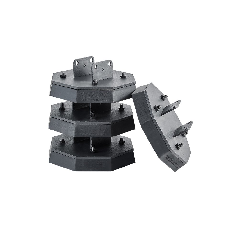 VEVOR 4 stuks RV-nivelleringspads, aanhangwagen-krikpads van rubber, 2300 kg laadvermogen (per pad), stabilisatiepad met groot oppervlak, ideaal voor schaarkrikken