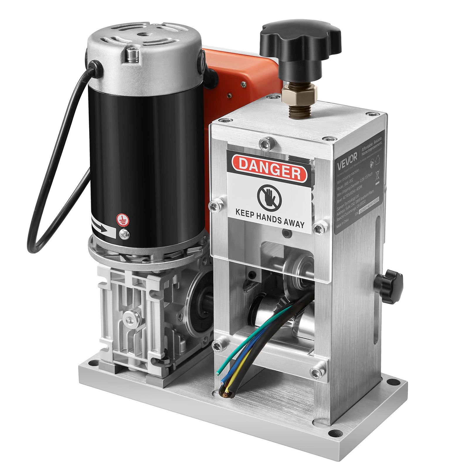 VEVOR elektrische kabelstripmachine, 1,5-40 mm, 400 W, gemotoriseerde kabelstripper, 9,84 IPS (15 m/min) draadstripper met messen, V-vormige rollen, koelventilator, kabelstripmachine