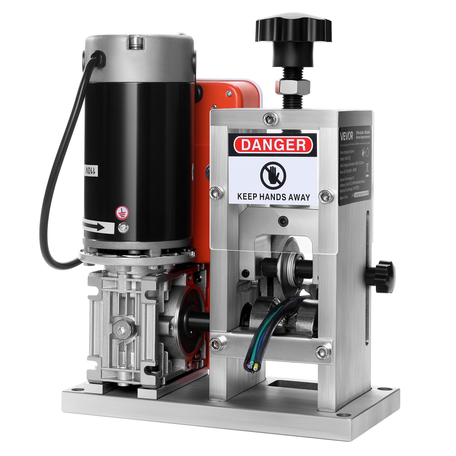 VEVOR elektrische kabelstripmachine, 1,5-40 mm, 400 W, gemotoriseerde kabelstripper, 9,84 IPS (15 m/min) draadstripper met messen, V-vormige rollen, koelventilator, kabelstripmachine