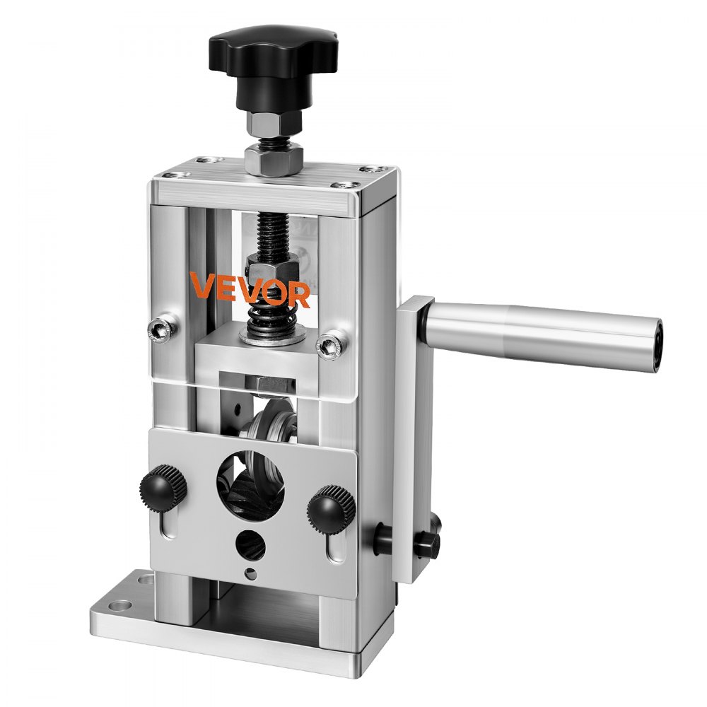 VEVOR Manual Wire Stripping Machine, 0.06-1 in, Copper Stripper with Hand Crank or Drill Powered, 64Mn Quenched Blades, 45# Steel Rollers, Aluminum Alloy Frame Wire Peeler, for Scrap Copper Recycling