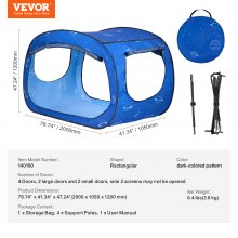 VEVOR 2 Doors Bed Tent Breathable Tent Light Blackout with 0.33 in Fiber Poles